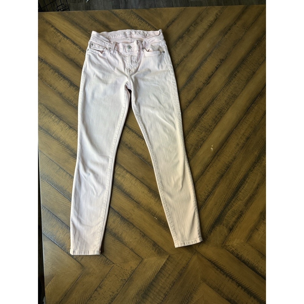 Seven For all Mankind Gwenevere Pink Skinny Mid Rise Ankle Jeans Size 28